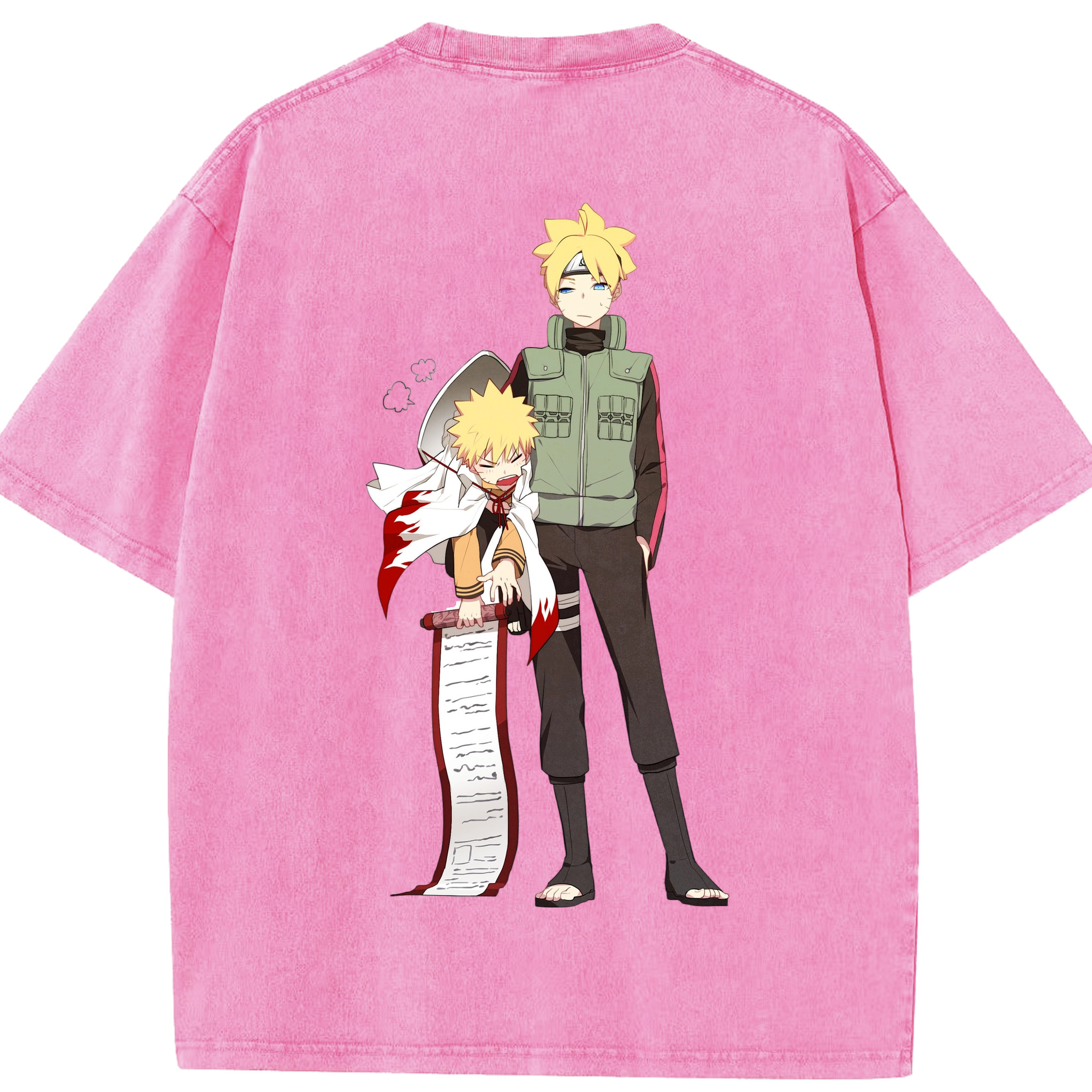 （画像用） NARUTO -ナルト- 波風 ミナト Namikaze Minato 綿100% ヴィンテージ風 半袖Tシャツ（背面プリント）